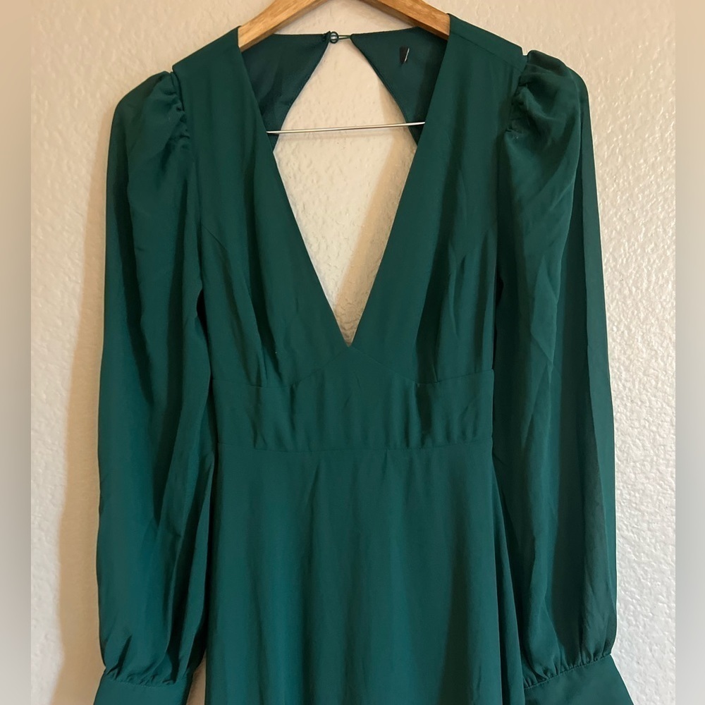 Talk About Divine Hunter Green Long Sleeve Backless Maxi Dress - Picture 5 of 10